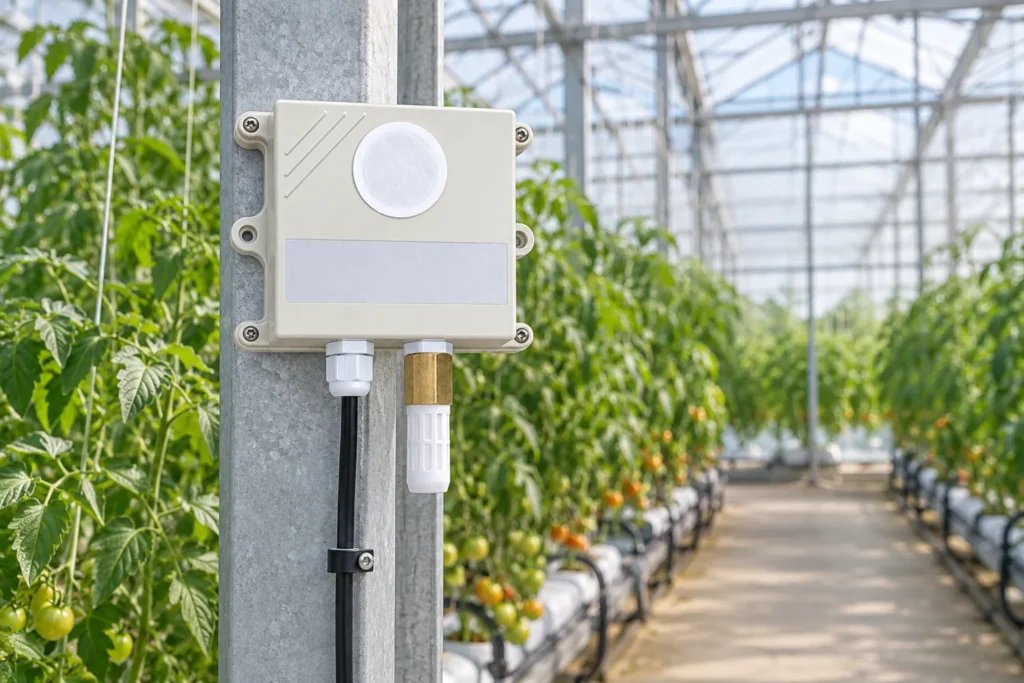 Agricultural sensors for greenhouse CO2, air temperature and humidity monitoring