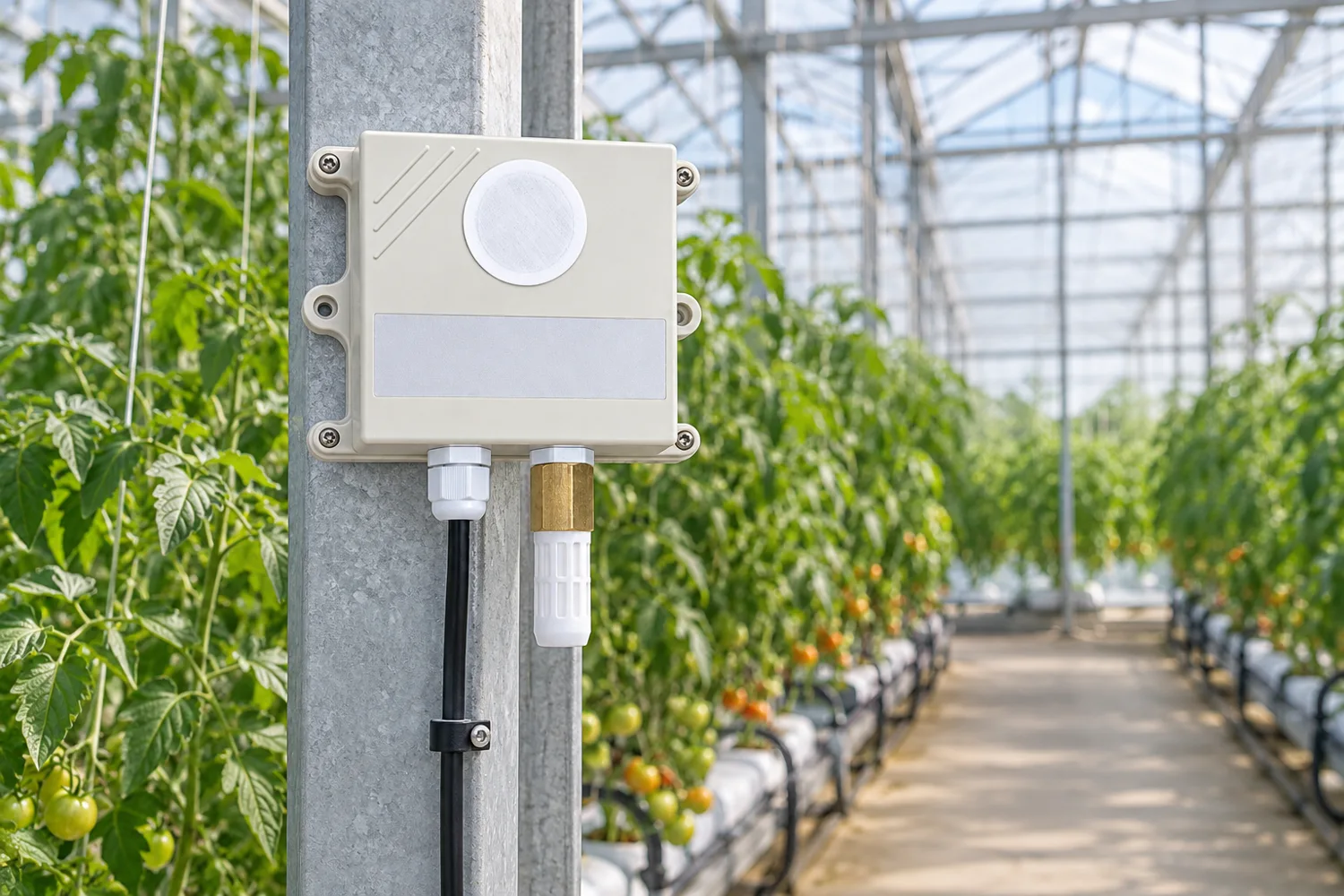 Agricultural sensors for greenhouse CO2, air temperature and humidity monitoring