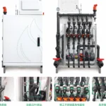 EC/pH fertigation system with front cabinet and five-channel rear manifold