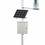 Modular agricultural weather station with wind sensors, radiation shield, rain gauge and optional solar panel